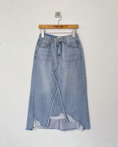 Raw Edge Jeans Skirt