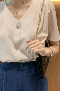 Classic Royal Button Top