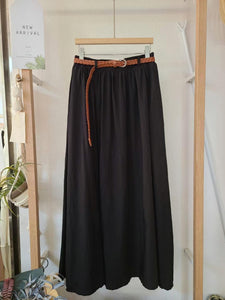 Natural Style Skirt With Belt