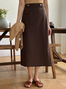 Comfortable Linen Midi Skirt