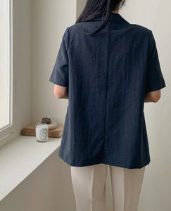 Mixed Linen Rayon Pocket Blazers