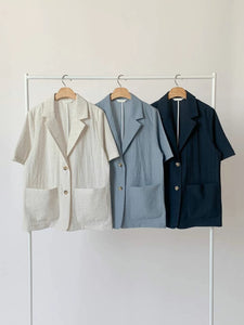 Mixed Linen Rayon Pocket Blazers