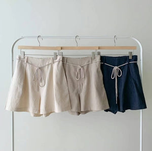 Tie Up Linen Shorts