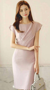 Single-Side Wrinkle Slim Dress