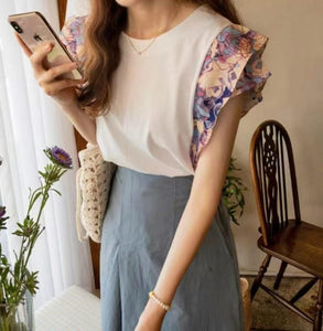 Floral Layered Ruffle Top