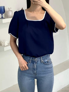 Basic Style Square Neck Top