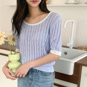 Braid Pattern Knitted Top