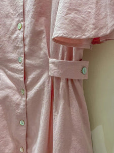 Side Buttons Linen Cotton Dress
