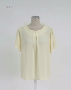 Pleated Neck Simple Top