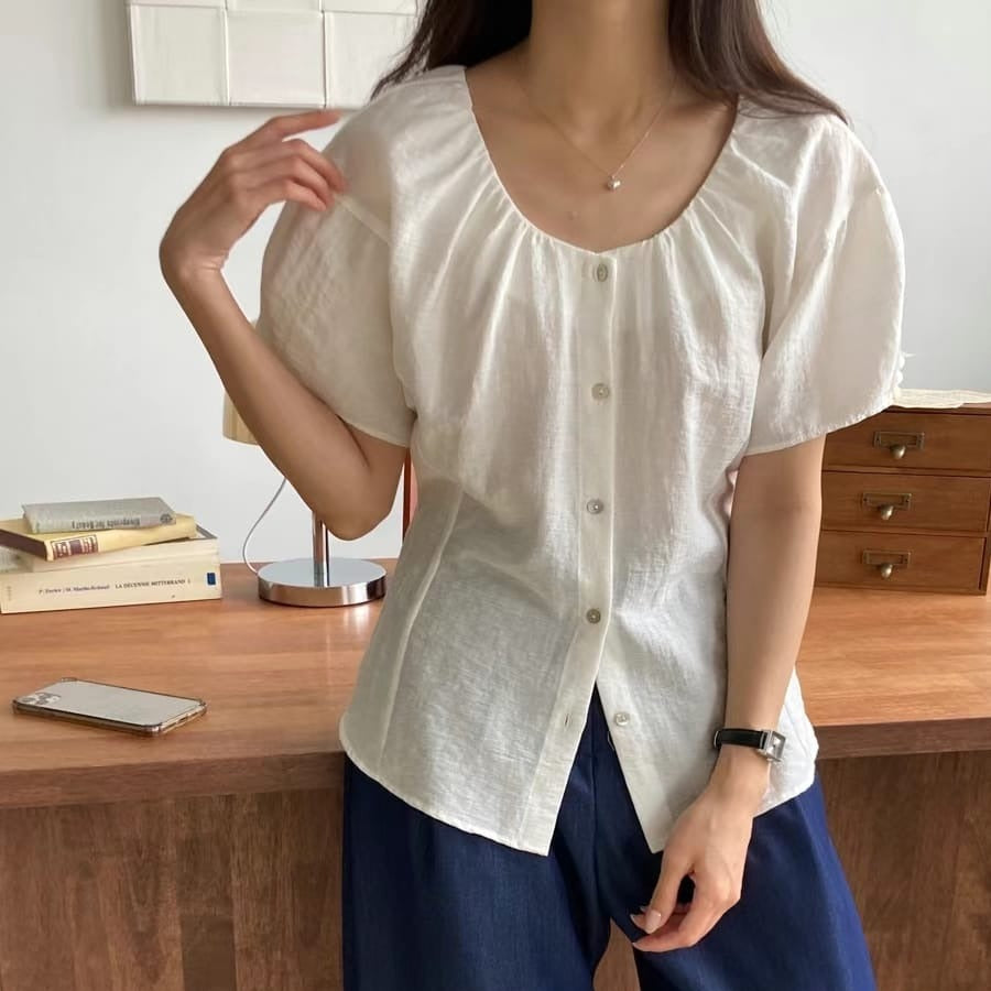 Gentle Button-Up Rayon Top