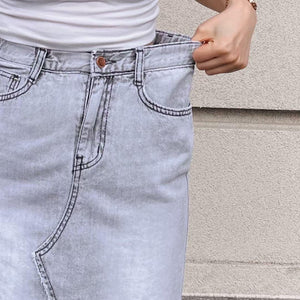 Raw Edge Jeans Skirt