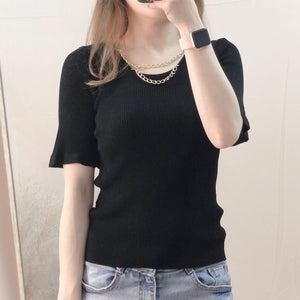 Removable Double Chains Knitwear Top