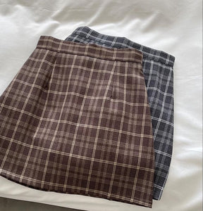 A-Line Checkered Mini Skirt