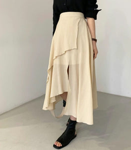Asymmetric  Layered Skirt