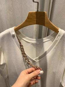 Removable Pearl Gold Chains Top
