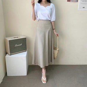 Linen Flared Skirt