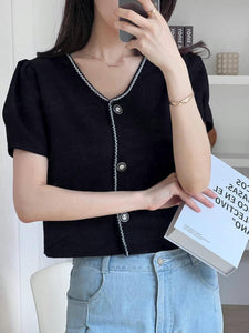 Exquisite Edge Button-Up Top